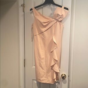 MARINA One-Shoulder Dress in Cream